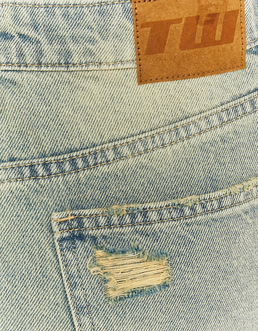 Irregular Hem Denim Skirt | Used Waash