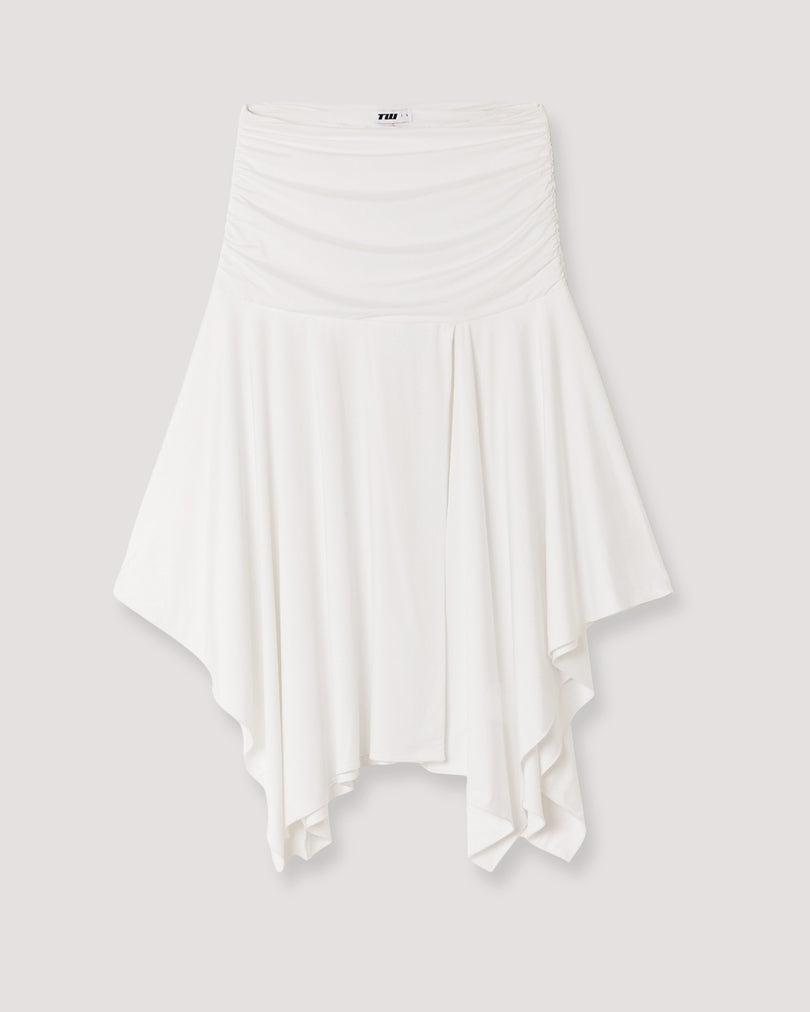 Ruffle Midi Skirt | White
