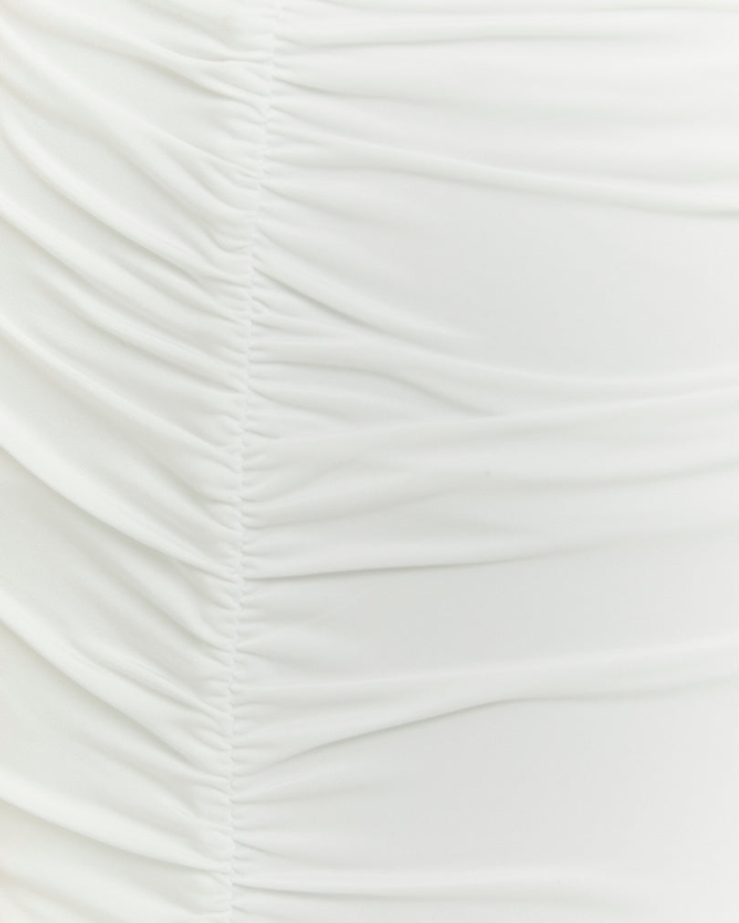 Ruffle Midi Skirt | White
