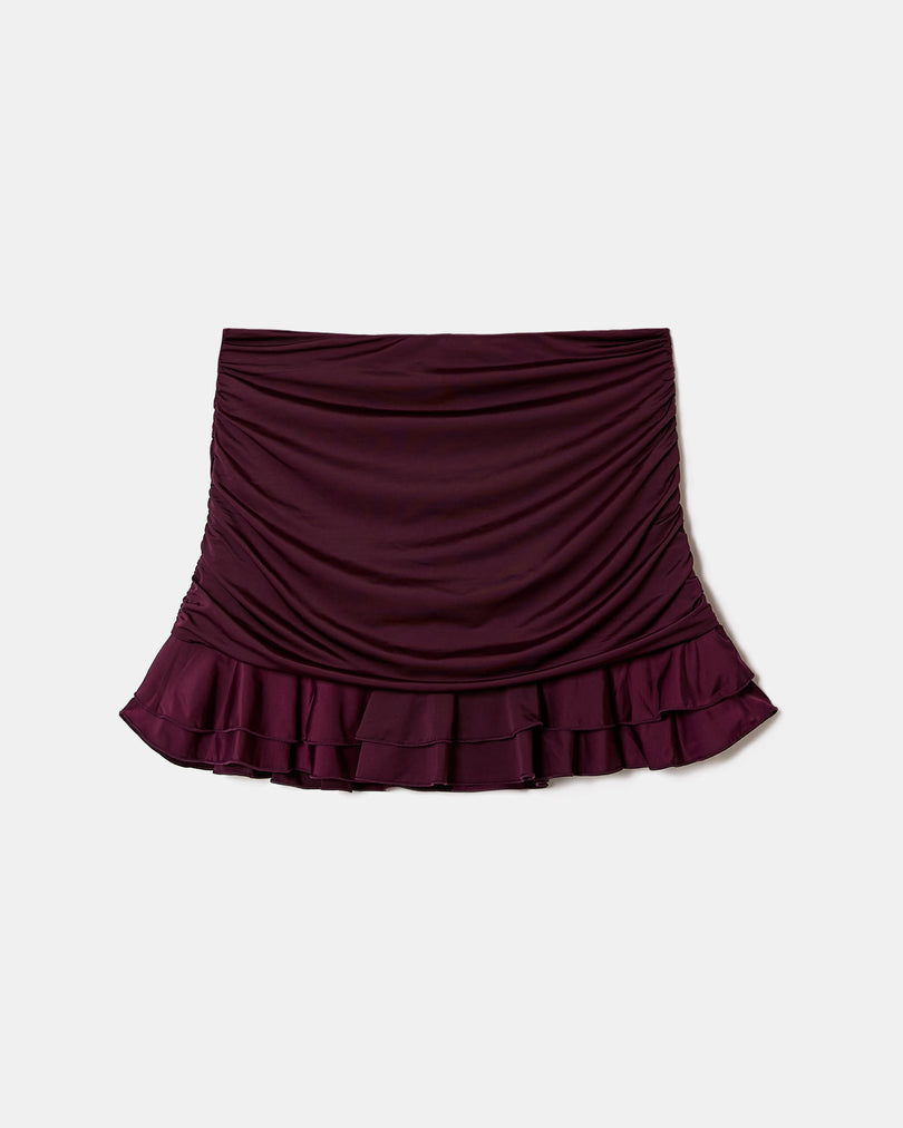 Mini Skirt with Ruffles | Bordeau