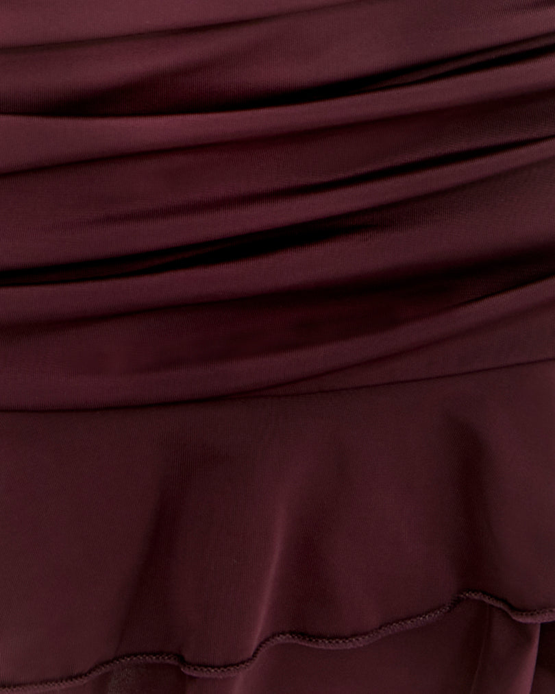 Mini Skirt with Ruffles | Bordeau
