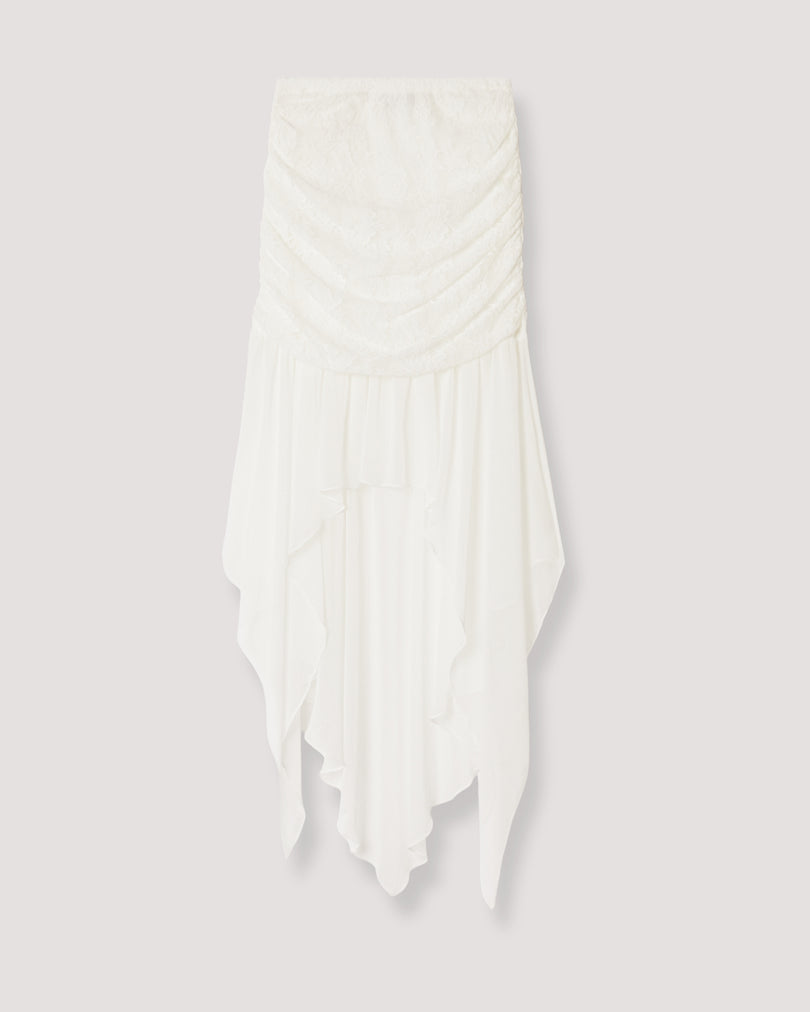 Long Ruffle Skirt | White