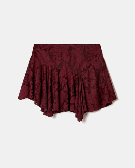 Floral Mini Skirt | Bordeau