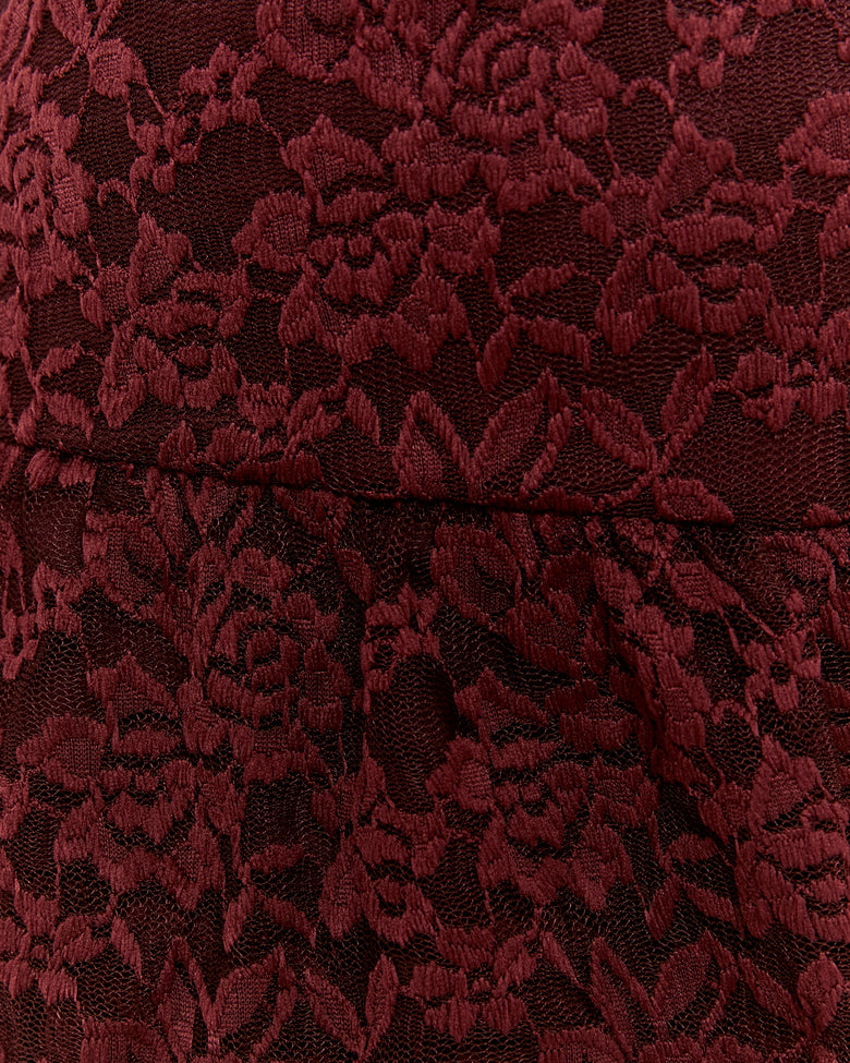 Lace Skort with Ruffles | Bordeau