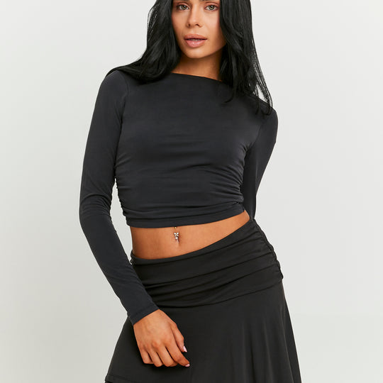 Asymmetric Mini Skirt | Black