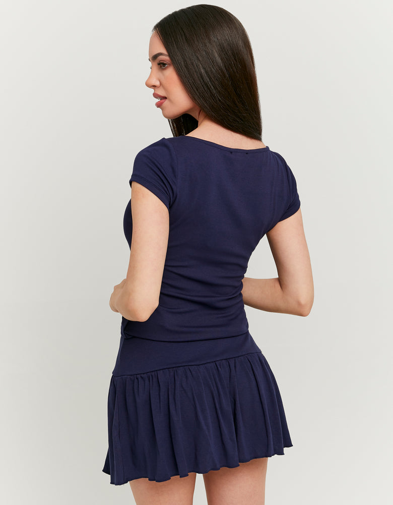 Pleated Mini Skirt | Navy