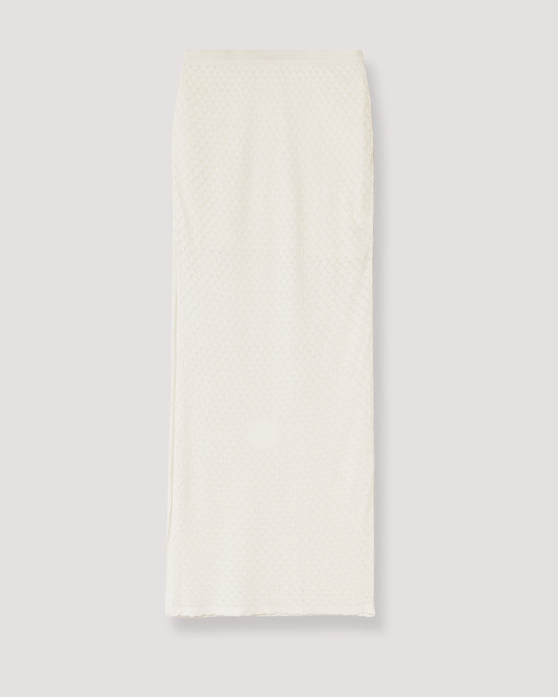 Long Lace Skirt | White