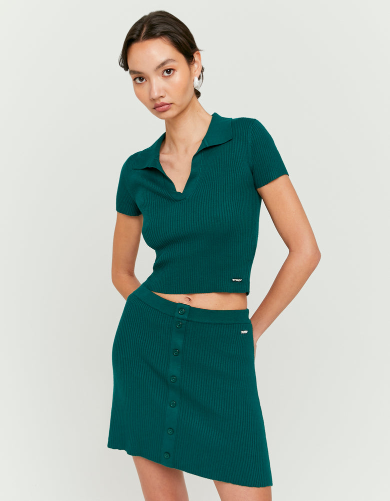 Knitted Skirt | Dark Green