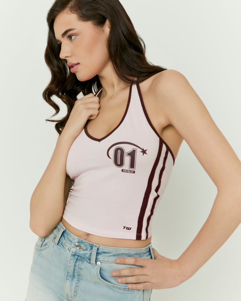 Halter Crop Top | Pink