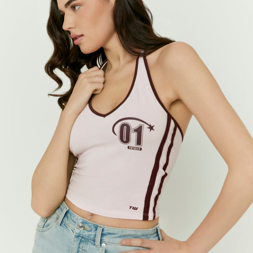 Halter Crop Top | Pink