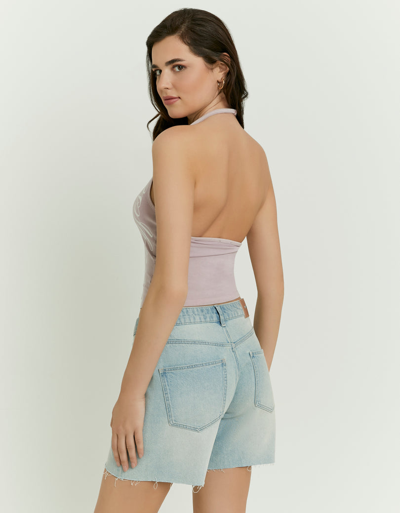 Printed Halter Top | Pink