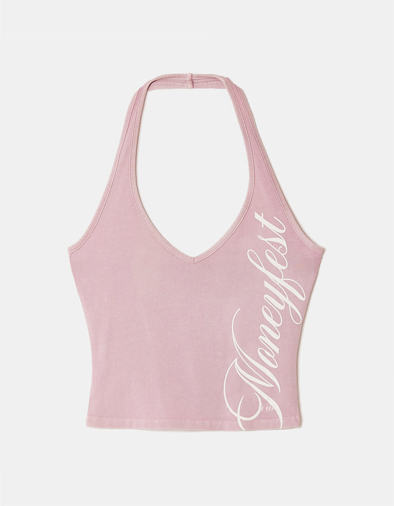 Printed Halter Top | Pink