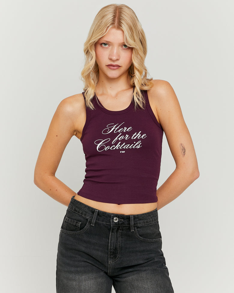 Printed Tank Top | Bordeau