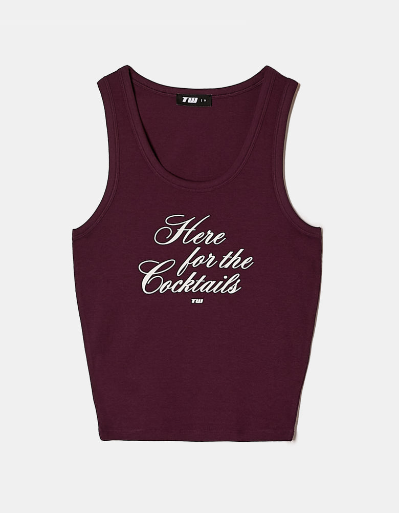 Printed Tank Top | Bordeau