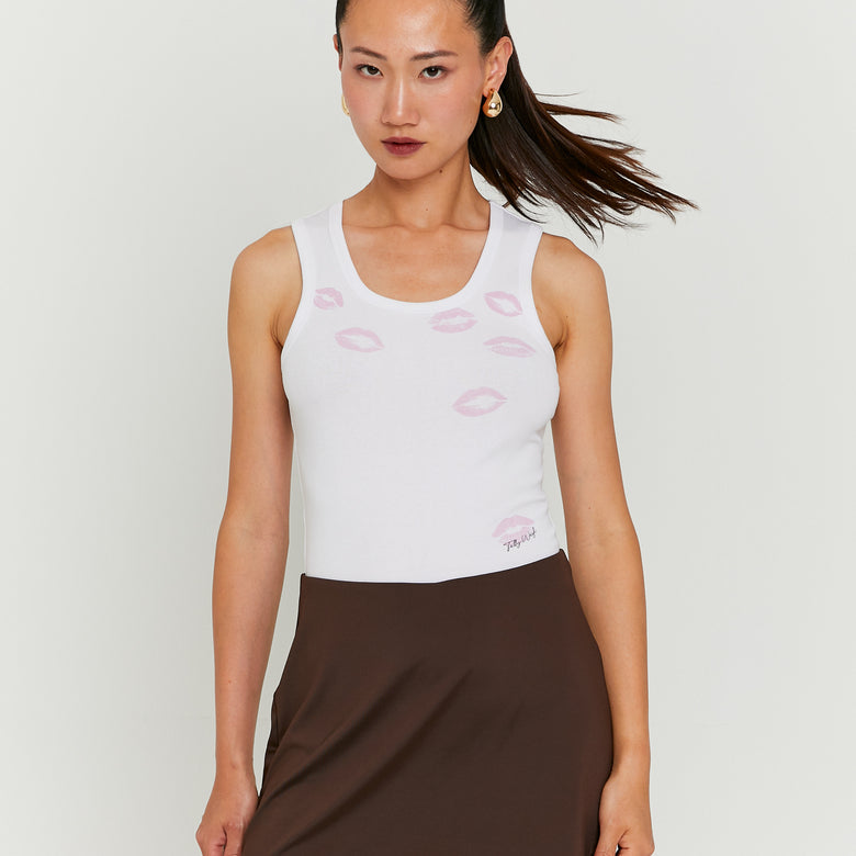 Printed Tank Top | White