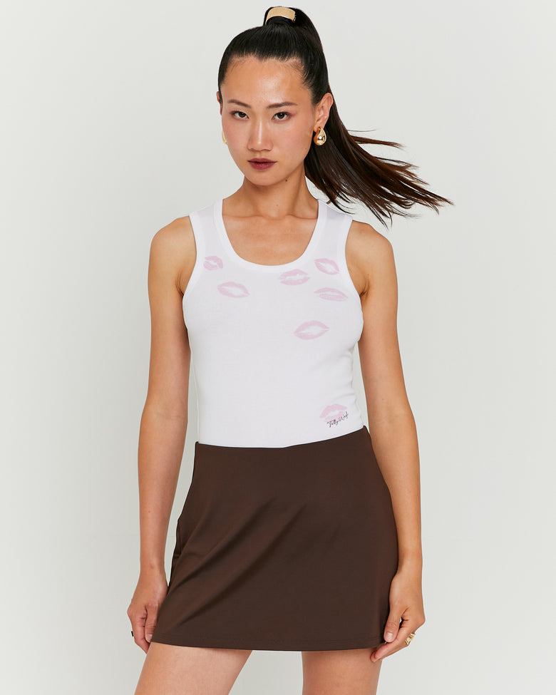 Printed Tank Top | White