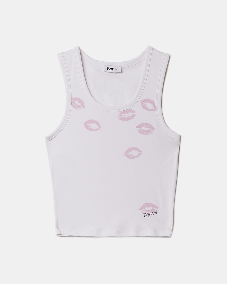 Printed Tank Top | White