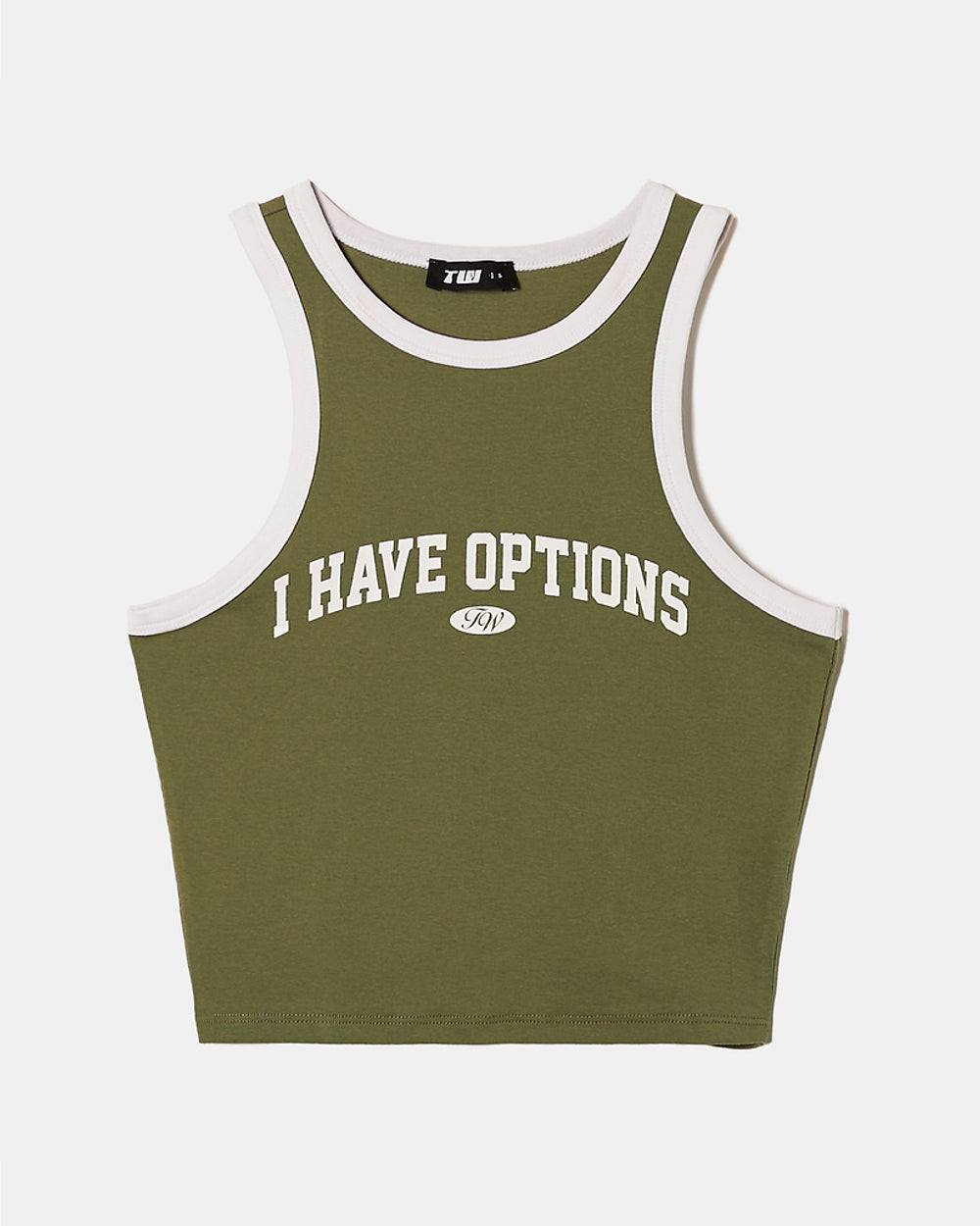 Short Tank Top with Print | Kaki