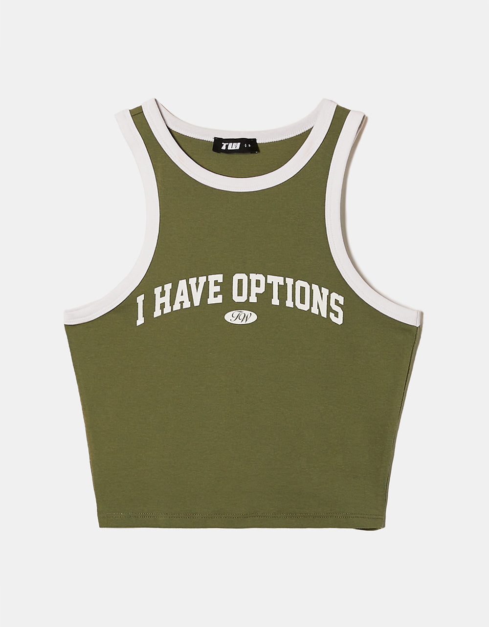 Short Tank Top with Print | Kaki