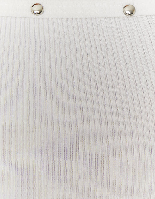 Basic Tank Top with studs | White