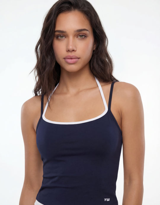 Two Colors Basic Tank Top | Navy