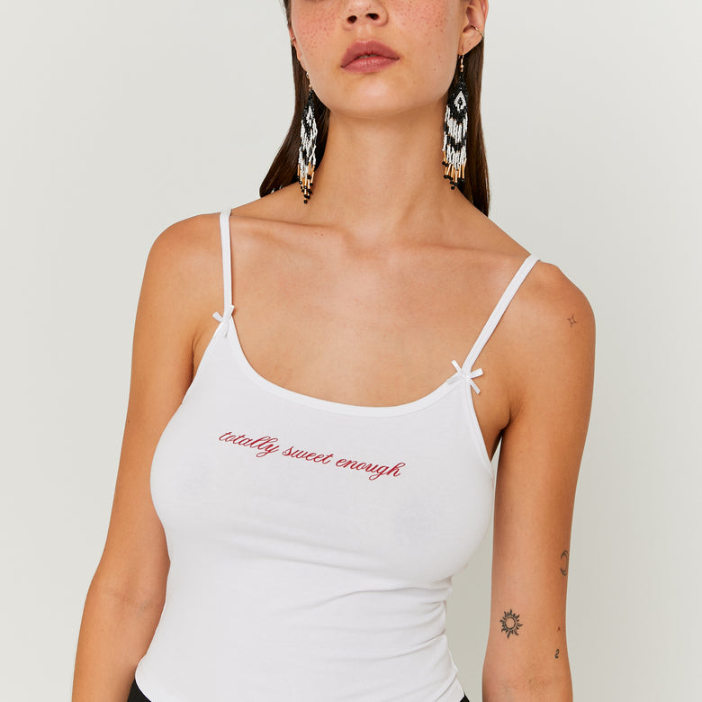 Printed Tank Top | White