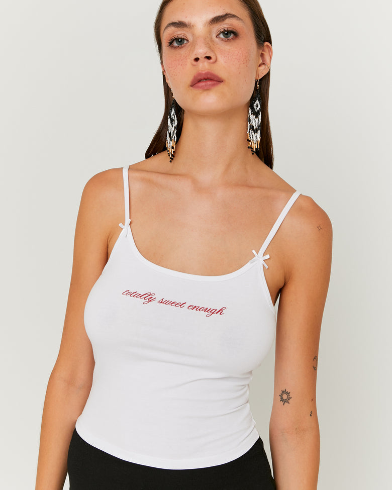 Printed Tank Top | White
