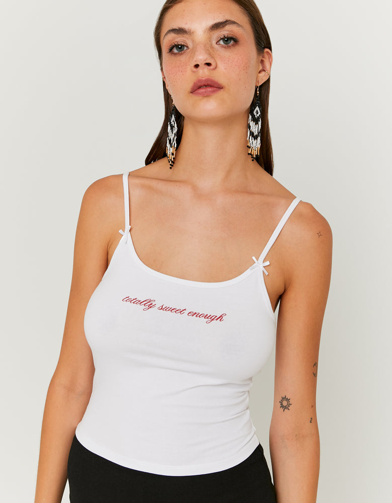 Printed Tank Top | White