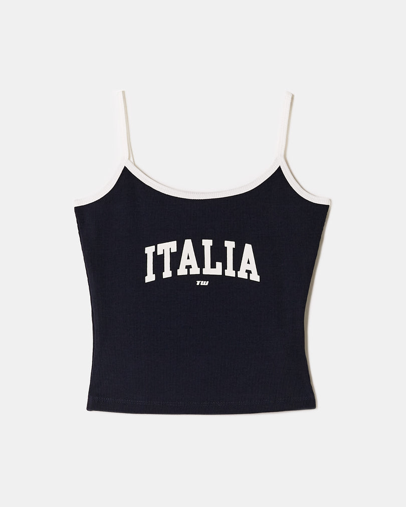 Printed Singlet | Navy