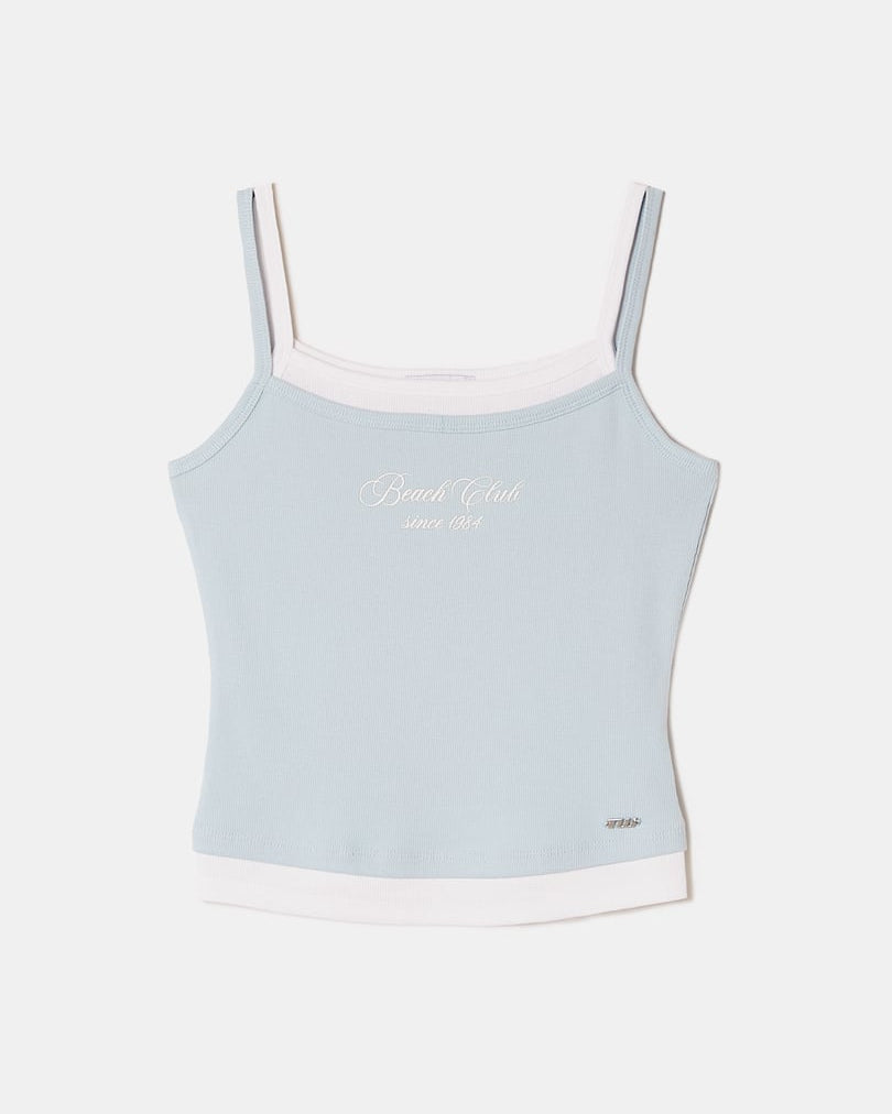 Printed Tank Top | Navy