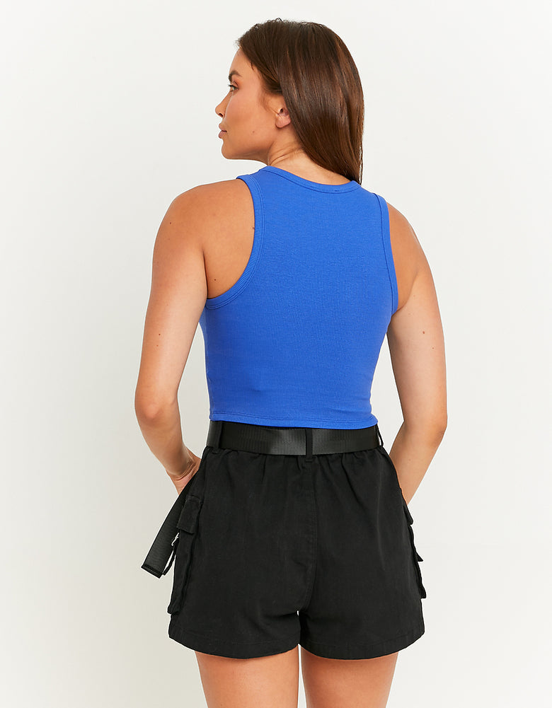 Basic Cropped Tank Top | Blue