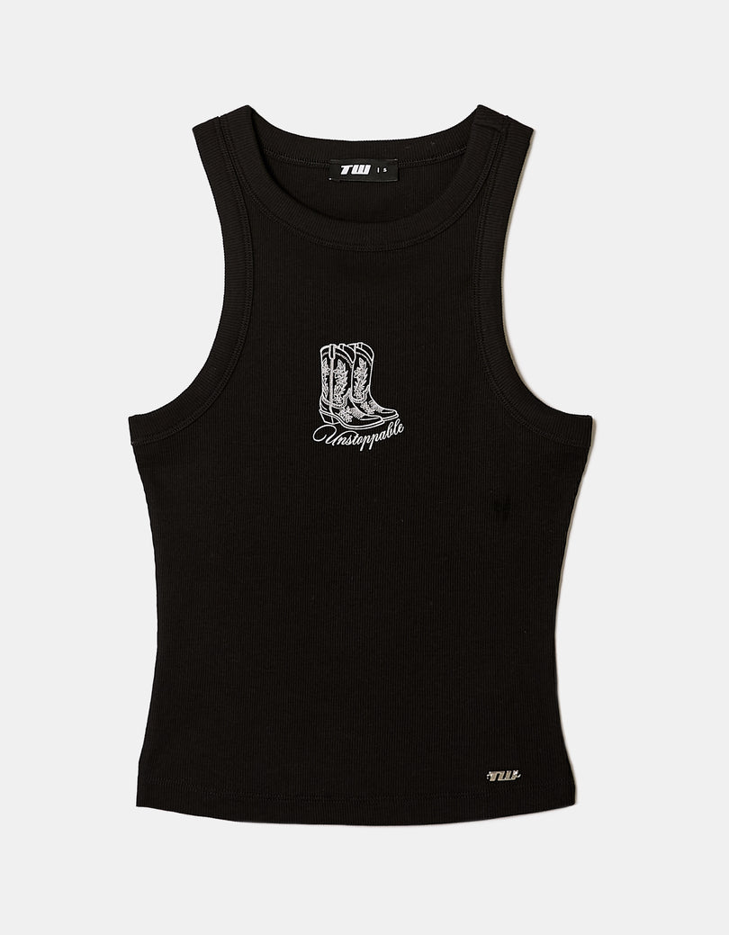 Printed Tank Top | Black