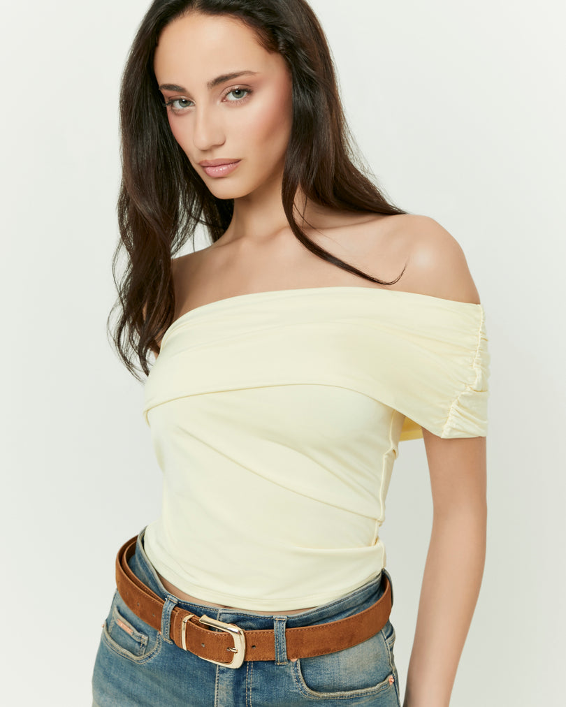 One Shoulder Crop Top | Yellow