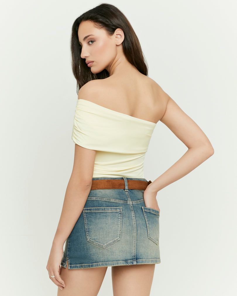 One Shoulder Crop Top | Yellow