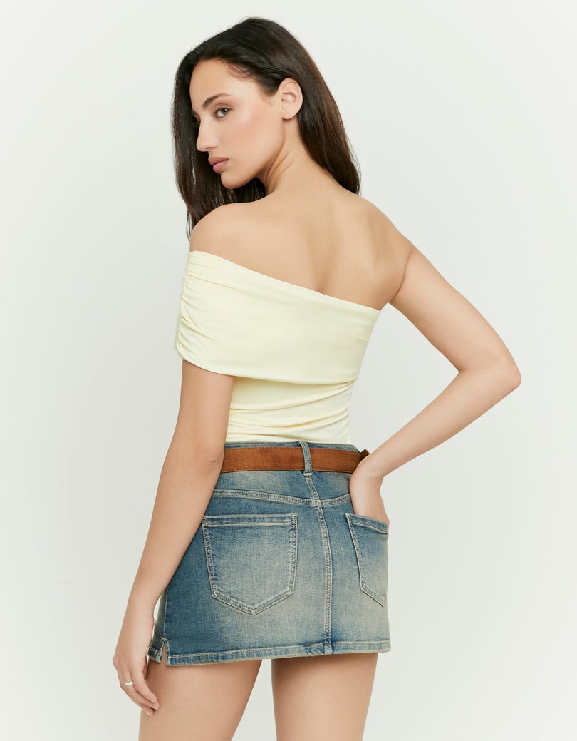 One Shoulder Crop Top | Yellow