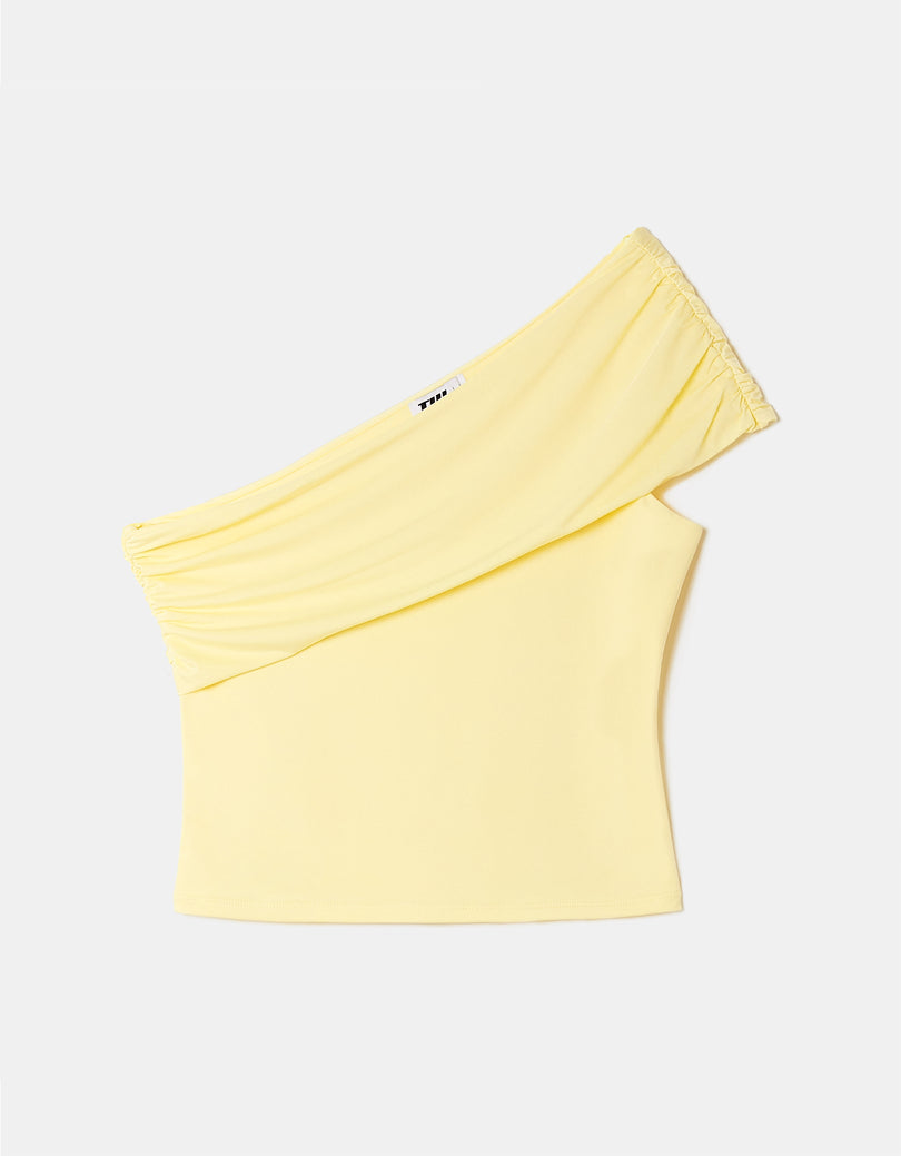 One Shoulder Crop Top | Yellow