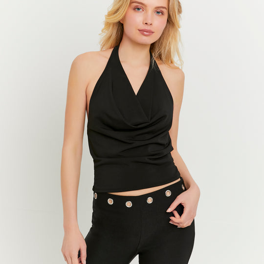 Backless Halter Top | Black