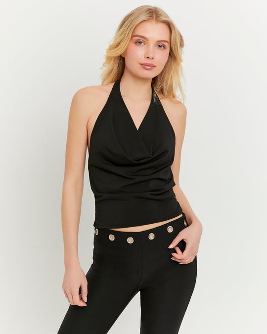 Backless Halter Top | Black