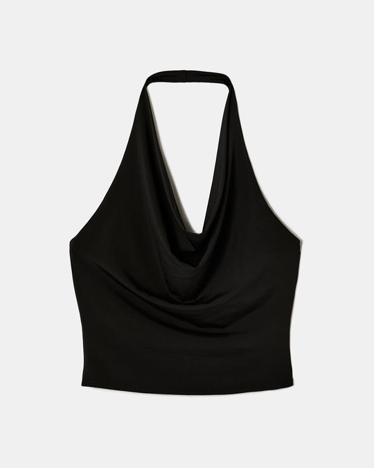 Backless Halter Top | Black