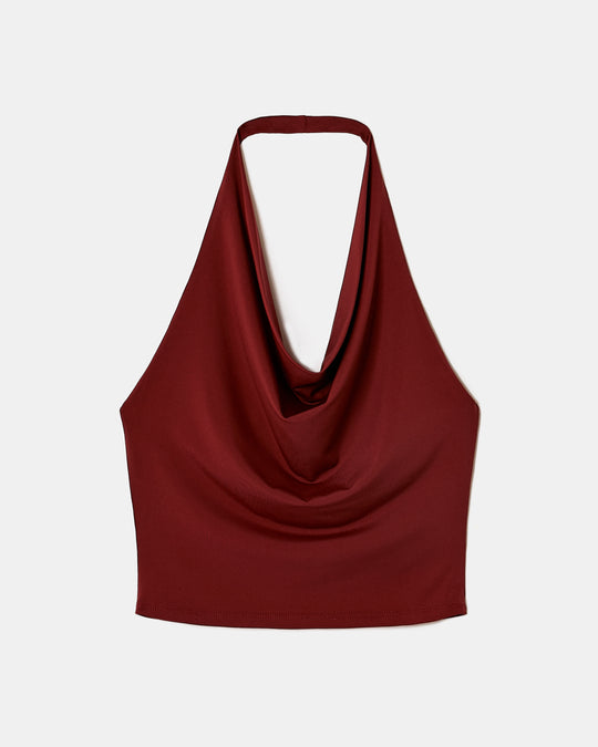 Backless Halter Top | Bordeau