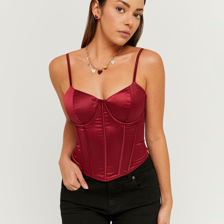 Satin Corset Top | Satin Red