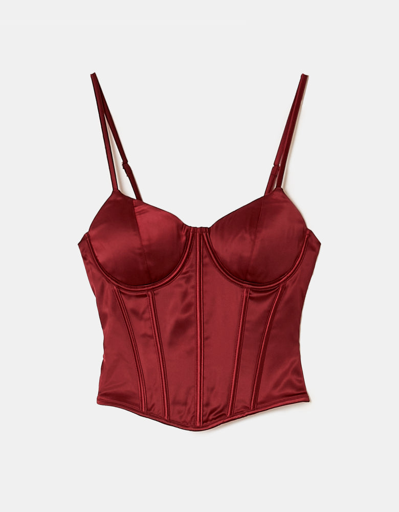 Satin Corset Top | Satin Red