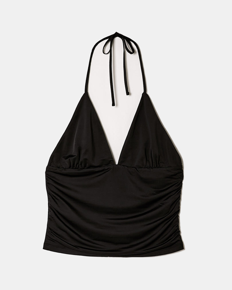 Halter Crop Top | Black