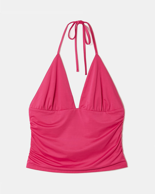 Halter Crop Top | Fushia
