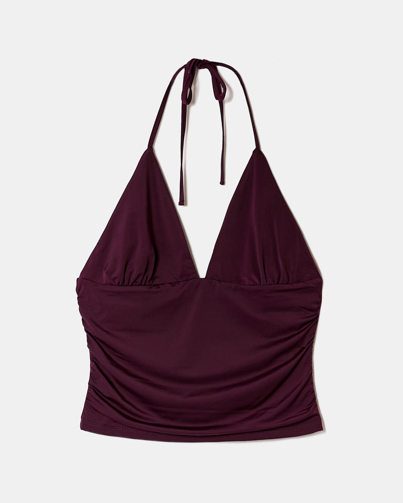 Halter Crop Top | Bordeau