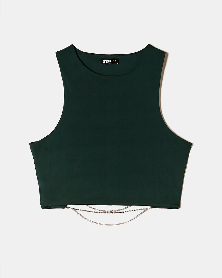 Top with Strass Cord | Green