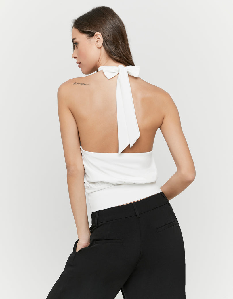 Choker Neck Top | White