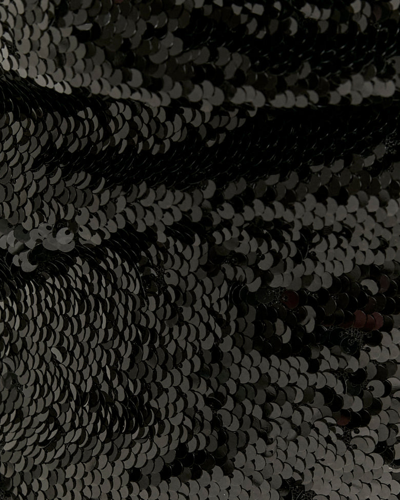 Burgundy Sequined Halter Top | Black