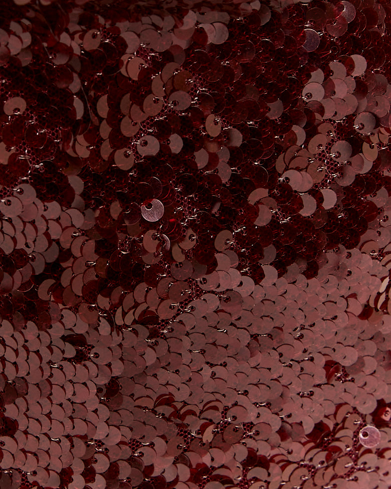 Burgundy Sequined Halter Top | Burgendy