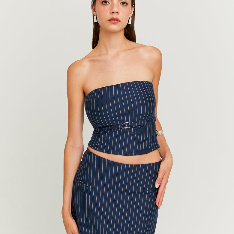 Top 3/4 with Thin Stripes | Serenity Rose Stripes